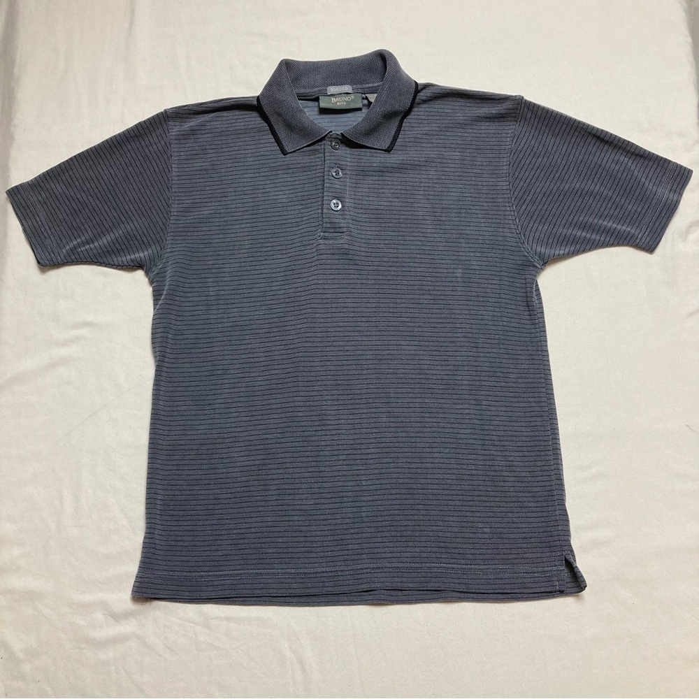 Polo Golf Shirt Boy’s Medium Gray Textured Sueded Top Short Sleeve Preppy Summer